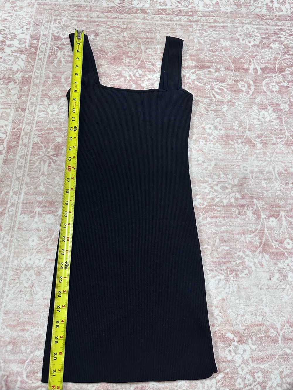 LBD 🖤 Stretchy Ribbed Bodycon Black Dress - Picture 8 of 9